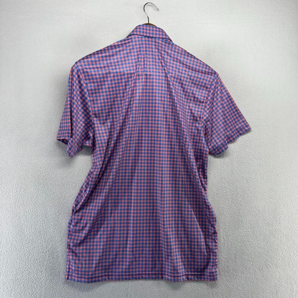 Collars & Co. Men’s Pink and Blue Check Polo Shirt - Picture 5 of 5